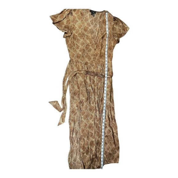Paige Alayna Snakeskin Print Midi Dress in Bronze Size Small NWOT Belted Satin - Picture 15 of 16